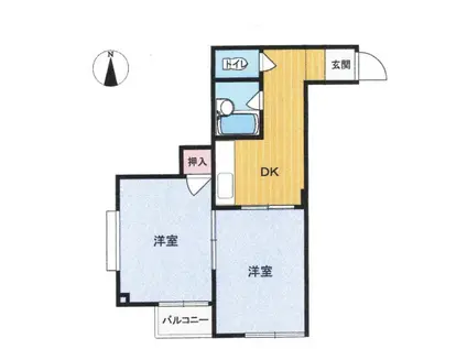 グランドハイツ玉津(2DK/4階)の間取り写真