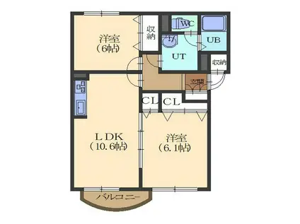 メゾン SAKURAII(2LDK/4階)の間取り写真