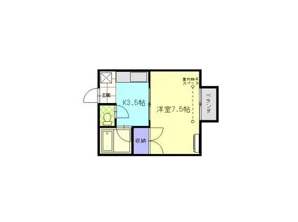 セジュール野町(1K/1階)の間取り写真