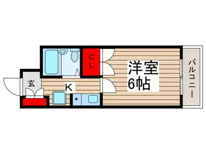 リーブル北小金(1K/1階)の間取り写真