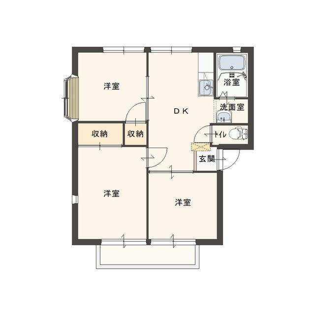 トミーハイツ茂呂山A(3DK/1階)の間取り写真