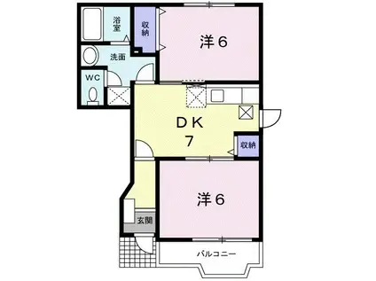 コータ・コート(2DK/1階)の間取り写真