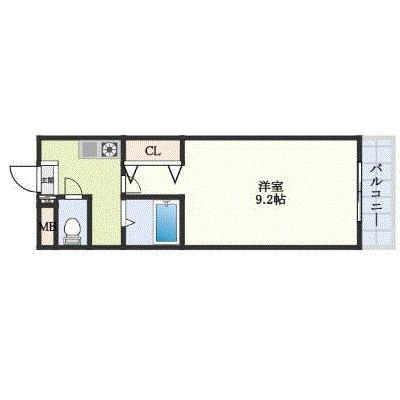 A・CITY弁天(1K/5階)の間取り写真