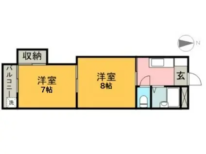 見晴マンション(2K/1階)の間取り写真