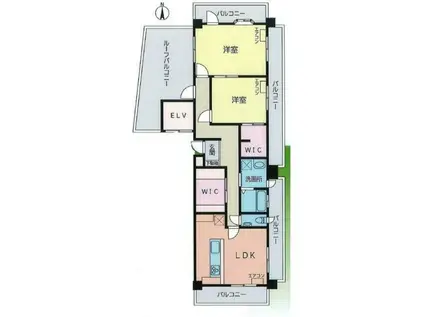 パレステュディオ広尾(2LDK/12階)の間取り写真