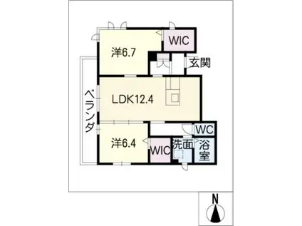 グレイスリリー(2LDK/3階)の間取り写真
