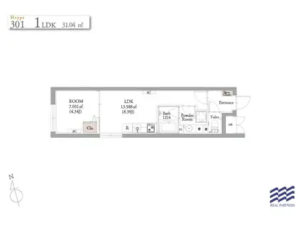 BLANCCOURT中野新橋(1LDK/3階)の間取り写真
