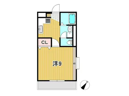 プルミエールA(1K/2階)の間取り写真