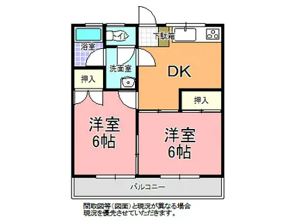 ドミール三宅(2DK/1階)の間取り写真