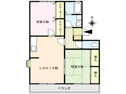 エクセル東櫛原(2LDK/3階)の間取り写真