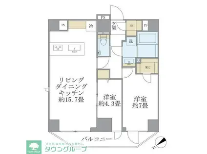 ルネサンス赤坂プレミアムコート(2LDK/8階)の間取り写真