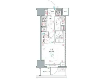 クレヴィスタ阪東橋II(1K/2階)の間取り写真