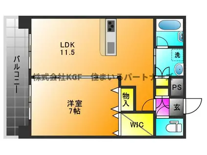 エトランゼ15(1LDK/7階)の間取り写真