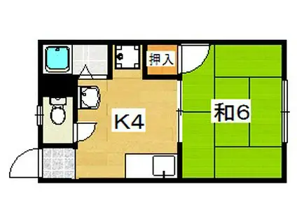 牧野サクラハイツ(1DK/2階)の間取り写真