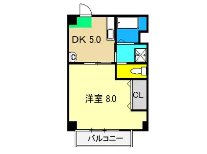 マルイマンション(1DK/2階)の間取り写真