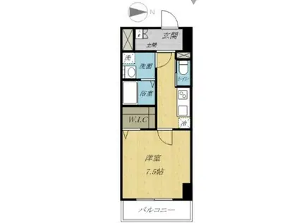 スカイメゾン新町(1K/3階)の間取り写真