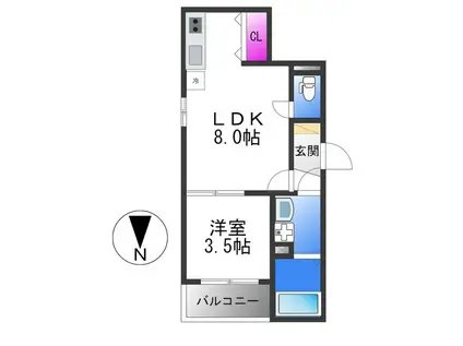 D PORTA SCALARI(1LDK/1階)の間取り写真