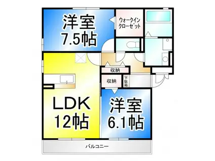 RIVER GREEN(2LDK/2階)の間取り写真