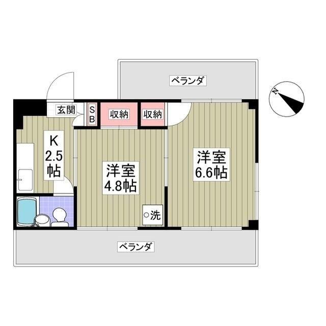 コスモマンション(2K/3階)の間取り写真