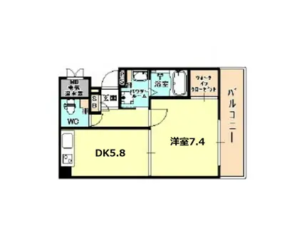 シーズン神戸新長田(1DK/4階)の間取り写真