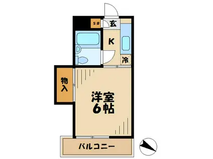 テラスK&K ケーアンドケー(1K/3階)の間取り写真