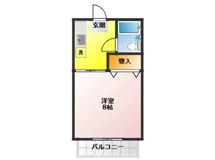 レジデンスアゼリア(1K/1階)の間取り写真