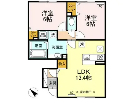 カーサ フェリーチェ(2LDK/1階)の間取り写真