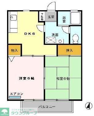 グレイス・パル I棟(2DK/2階)の間取り写真