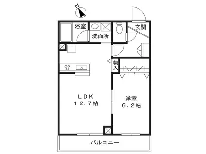 メルベージュ梶ヶ谷(1LDK/2階)の間取り写真