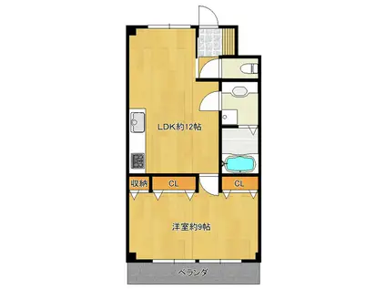 荒川沖南ハイツ(1LDK/2階)の間取り写真