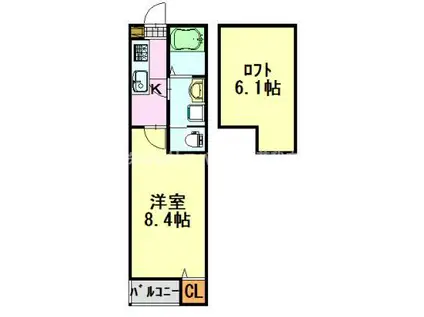 CARPE DIEM(1K/2階)の間取り写真