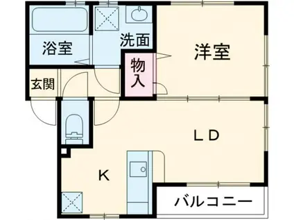 コンフォートグリーン(1LDK/2階)の間取り写真