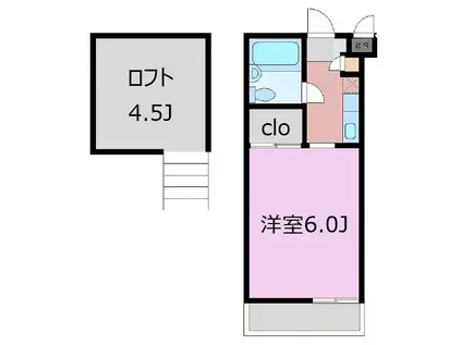 キャトルリッチ(1K/2階)の間取り写真