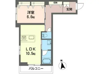 SHAMAISON グラン・エスポワール(1LDK/2階)の間取り写真