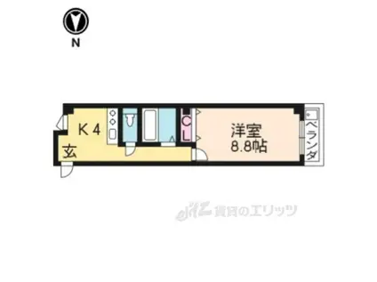 新町マンション(1K/1階)の間取り写真