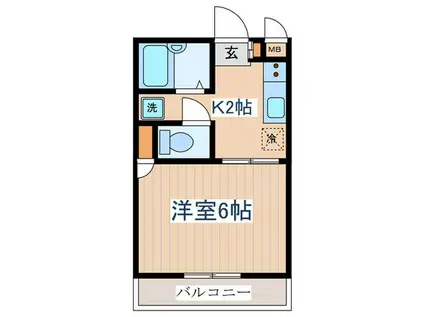 第一村石ビル(1K/2階)の間取り写真