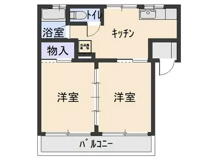 サングリーンハイツ(2DK/2階)の間取り写真