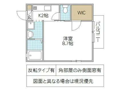 オージュコート C棟(1K/2階)の間取り写真