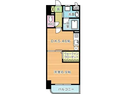 WINGS片野II(1DK/7階)の間取り写真