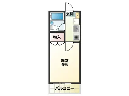 サンシャイン玉川(1K/2階)の間取り写真