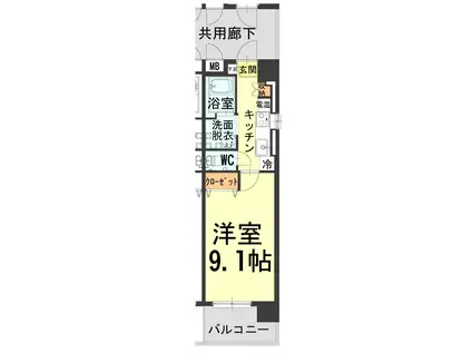 グランローゼ(1K/5階)の間取り写真