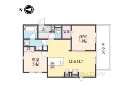 MAISONLOTUSTOJI(2LDK/1階)の間取り写真