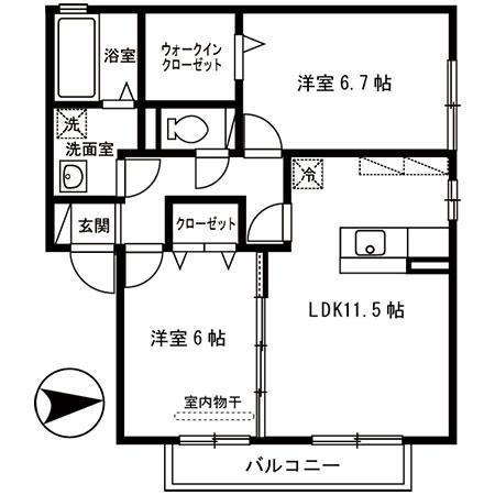 フローレンス(2LDK/1階)の間取り写真