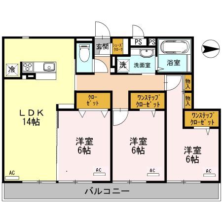 グランエステート奈良(3LDK/3階)の間取り写真