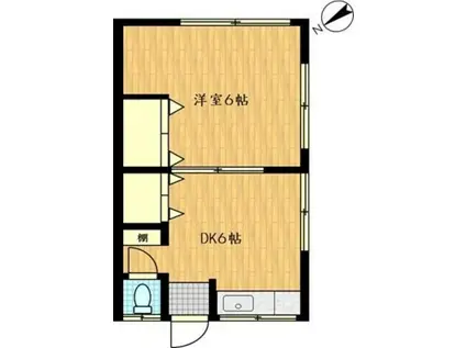 フジアパート(1DK/1階)の間取り写真