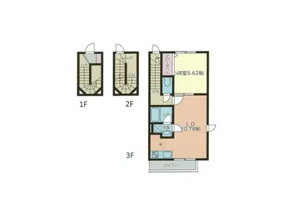 バーン上杉II(1LDK/3階)の間取り写真