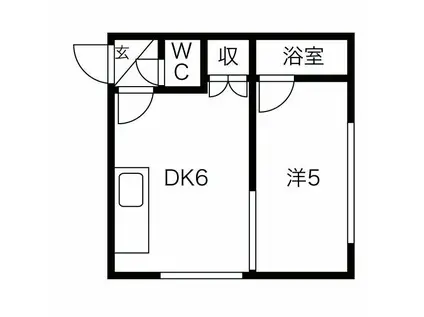 ノースグラントハイツ(1DK/3階)の間取り写真