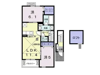 ベル・グラース(2LDK/2階)の間取り写真