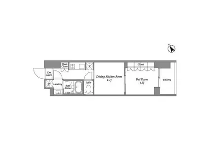 シーズンフラッツ大森西(2K/2階)の間取り写真