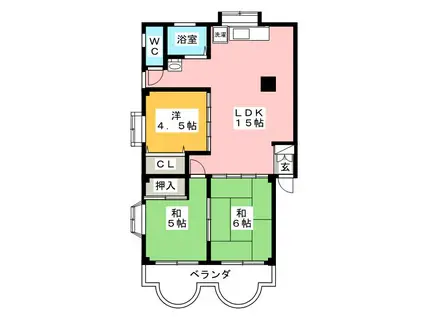 メゾン大原(3LDK/2階)の間取り写真